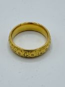 22ct gold decorated wedding band