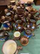 17 items of copper lustre ware