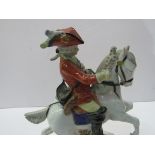 Scheibe-Alsbach porcelain figurine of rider with hawk on horseback