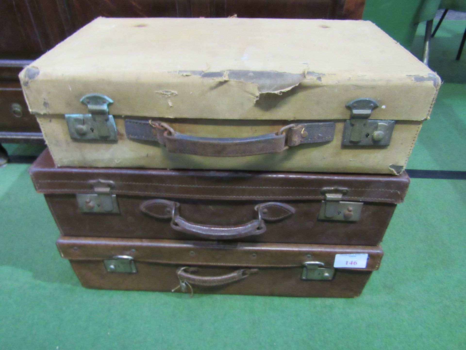 3 vintage suitcases. - Image 2 of 2