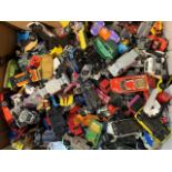 Large quantity of well used die-cast toy vehicles