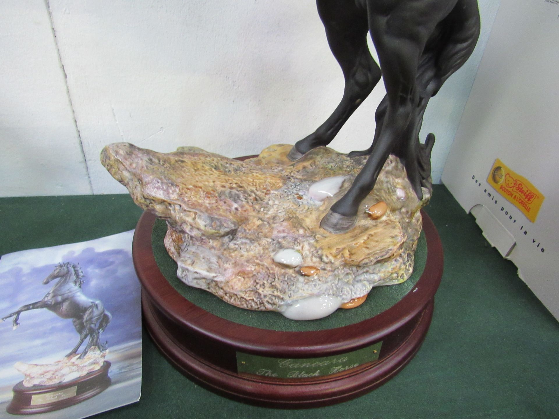 Royal Doulton Cancara Lloyds Bank Black horse with stand. - Image 2 of 2