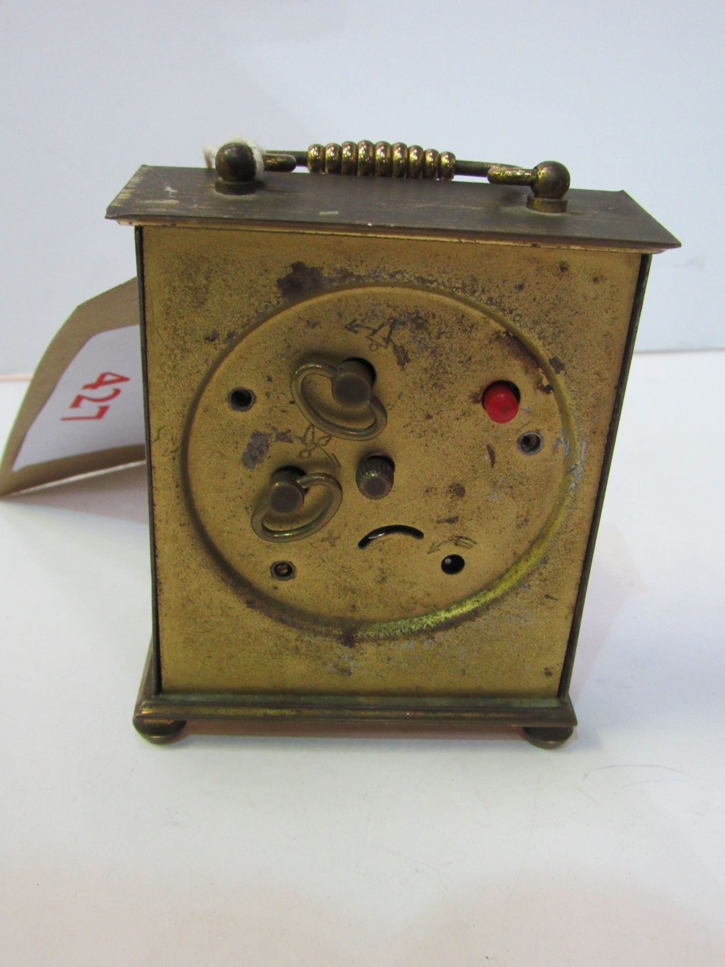 Miniature mantel clock with alarm by Silvoz, Germany. - Image 3 of 3