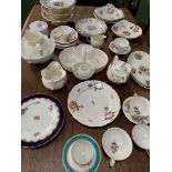 Collection of mainly Coalport china, plus Longport mid-19th century plates