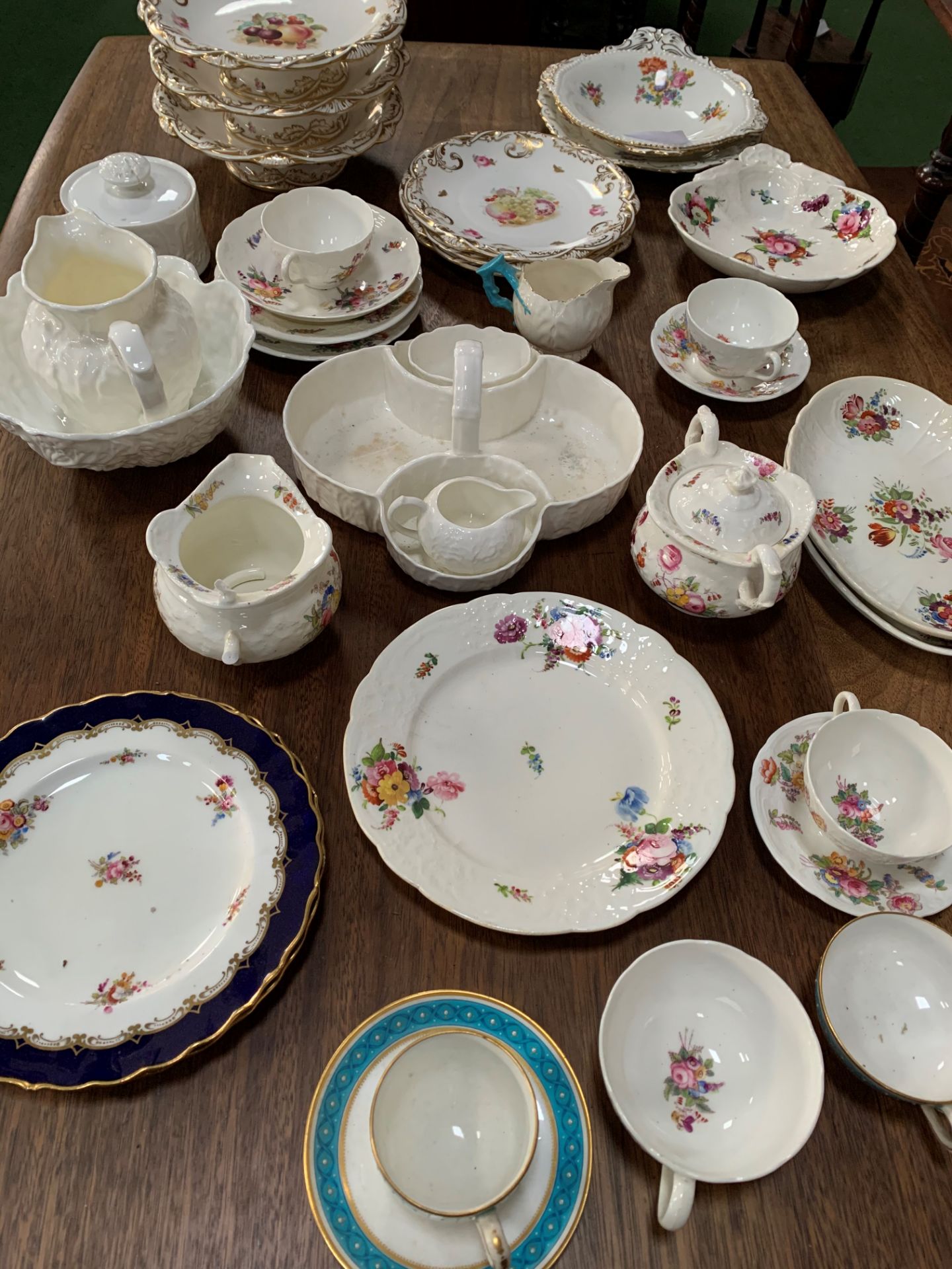 Collection of mainly Coalport china, plus Longport mid-19th century plates