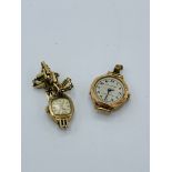 9ct gold cased wrist watch together with an Accurist 9ct gold case wrist watch