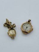 9ct gold cased wrist watch together with an Accurist 9ct gold case wrist watch