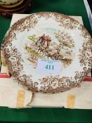 MacDonald decorated china bowl; 2 Johnson Bros coaching scene plates; 3 horse related wall plates.