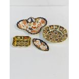 4 pieces of Royal Crown Derby ware including a late 19th century small dish.