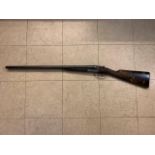 AYA 12 bore side by side Yeoman model shotgun, 1973, serial number 408025, 71cm barrels.