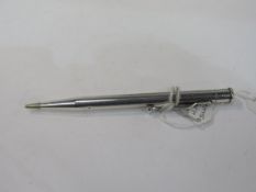 Hallmarked silver Yard o' Led vintage propelling pencil by JM & Co, London.