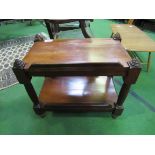 Mahogany 2 tier table/trolley.