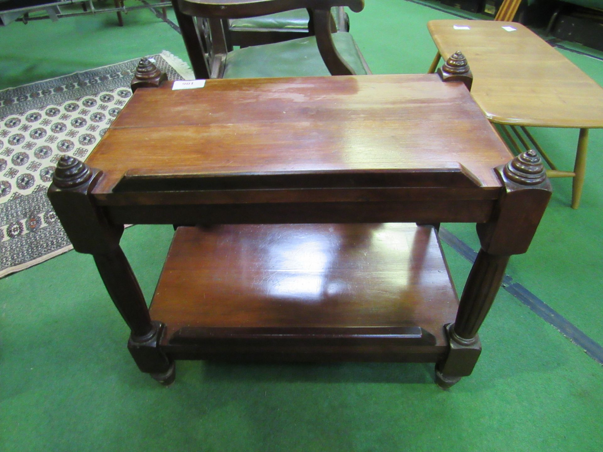 Mahogany 2 tier table/trolley.