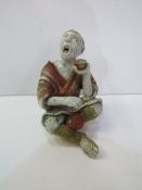 Japanese figurine of a beggar, as found, height 14cms.