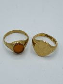 two 9ct gold signet rings