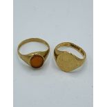 two 9ct gold signet rings