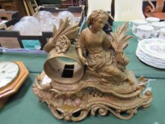 19th Century French gilt figural lady clock case.