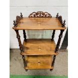 Inlaid mahogany rectangular 3 tier wotnot.