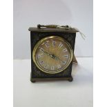 Miniature mantel clock with alarm by Silvoz, Germany.