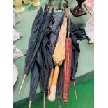 11 antique and vintage ladies' sunshades/umbrellas