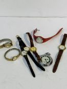 8 watches including an Ingersoll pocket watch