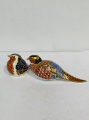 Royal Crown Derby pheasant figurine and robin figurine.