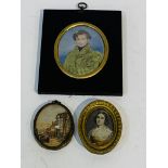 3 framed miniatures