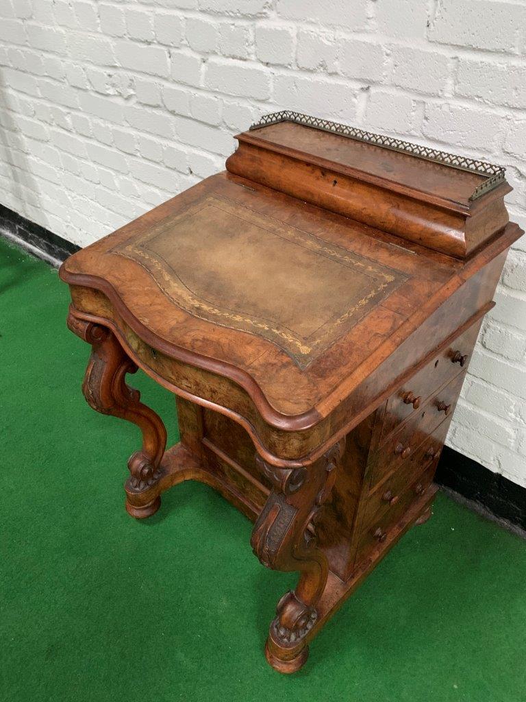 19th Century walnut Davenport. - Image 7 of 11