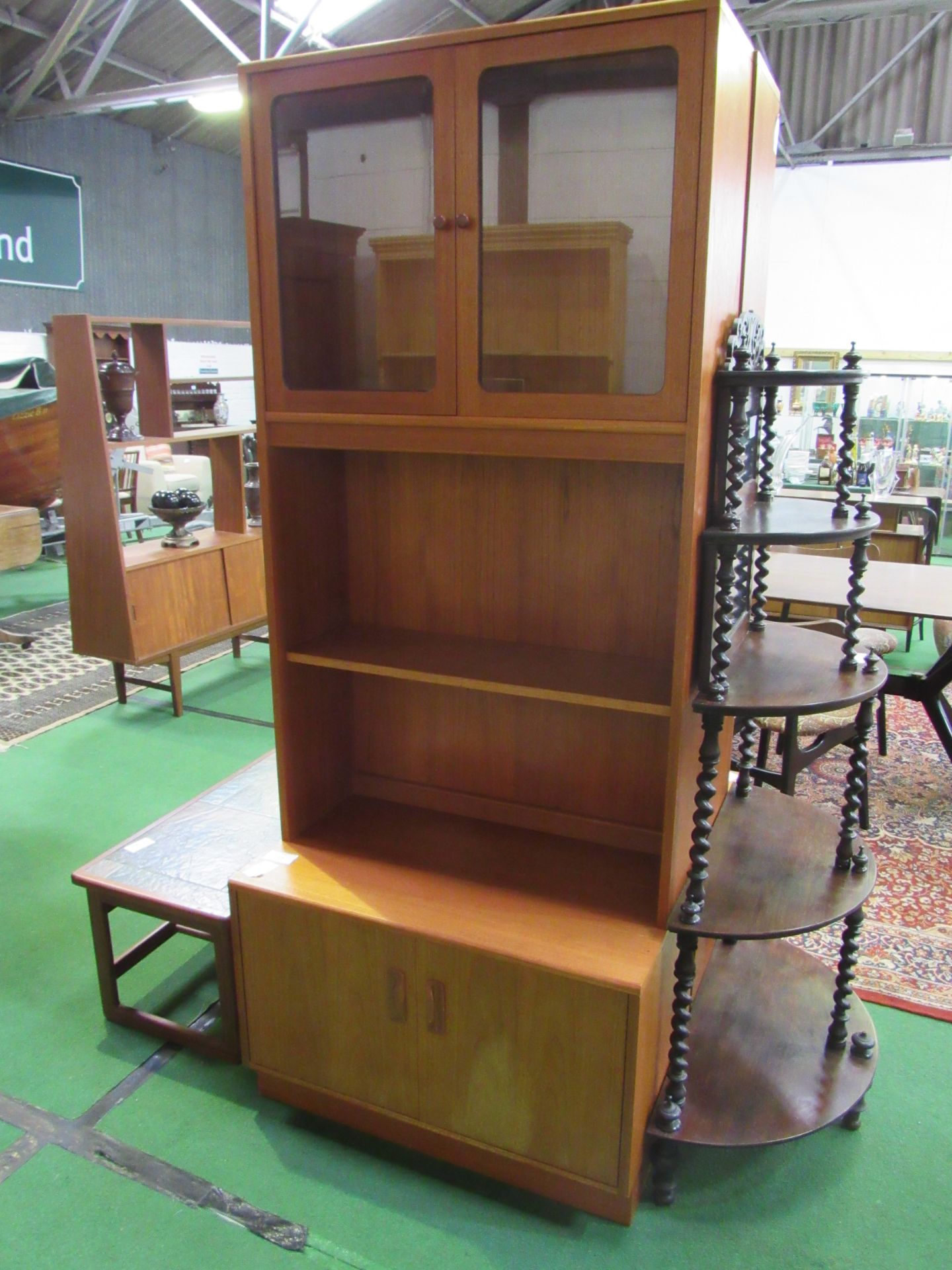 G Plan display unit with cupboard below.