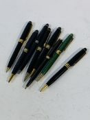 Small collection vintage Waterman Paris Pierre Farler ball pens.