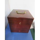 Victorian mahogany apothecary box with many bottles and potions.