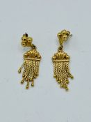 Pair of 750 gold Middle Eastern style earrings