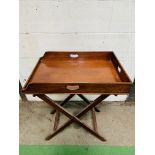 Mahogany Butler's tray 76 x 51cms, complete with mahognay folding stand.