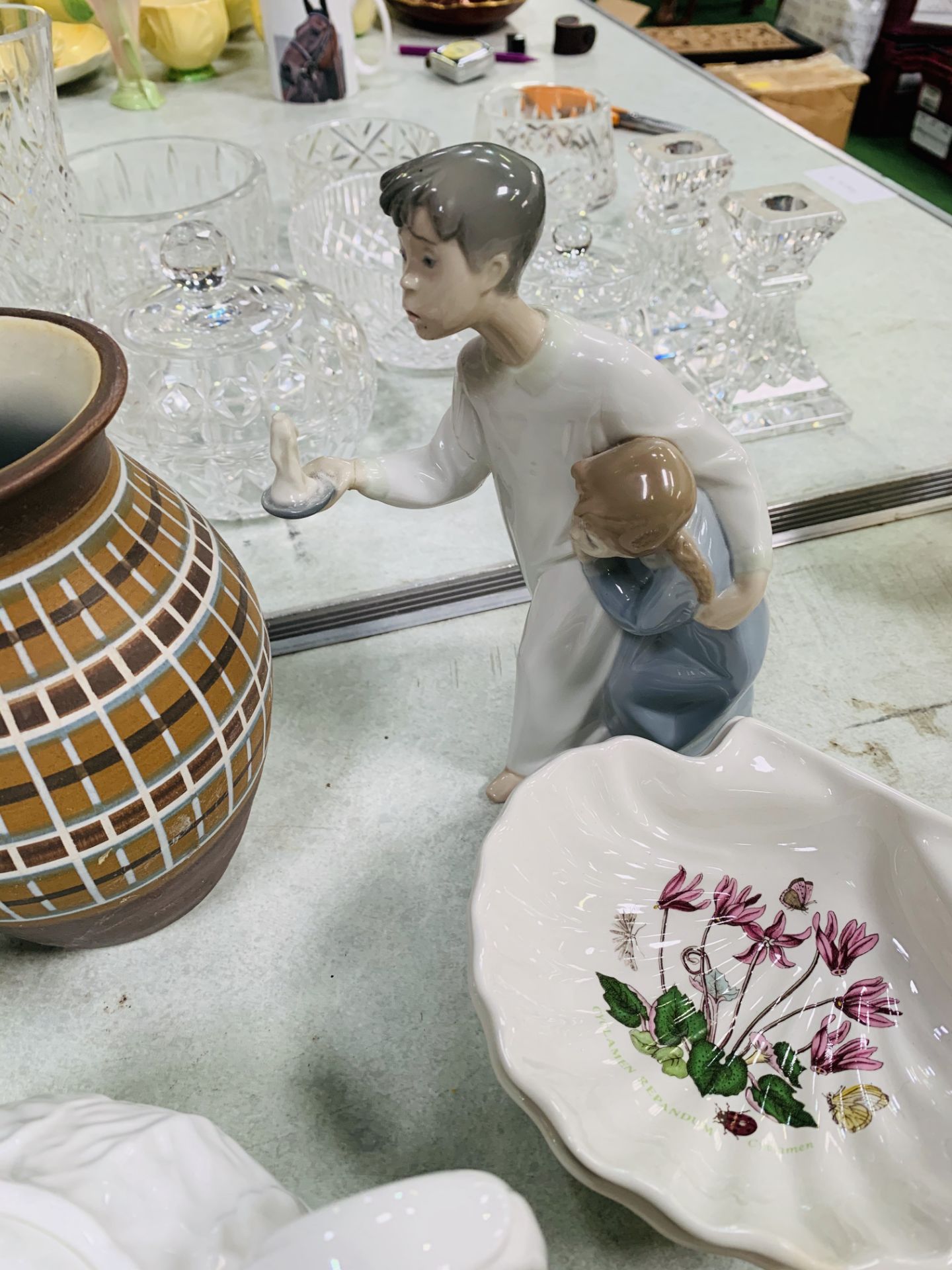 Assorted china ware including Wedgwood part tea service, a Nao figurine, other china ware, and 12 gl - Image 3 of 3