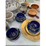 Quantity of art pottery items by Elaine Coles; Burford House Pottery; Denby pottery vase and others.