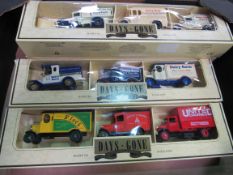 Pan Am Days Gone set; Post office telephone L/E cars; Classic American Motorcycles marques.