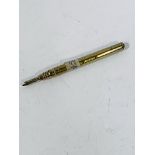Vintage stationery gold plated propelling pencil, official HM Stationery Office Crown mark impressed