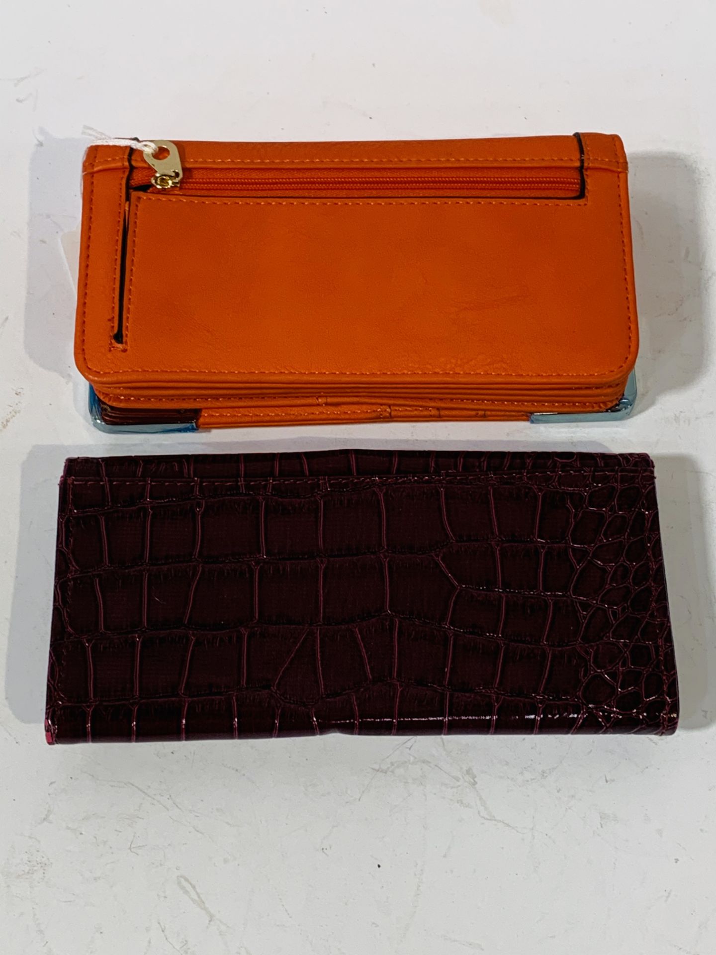 Dune orange leather wallet/purse, together with Cabrelli faux crocodile wallet. - Image 2 of 2