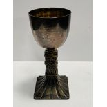 A Cavalier Plate silver plated reproduction Georgian goblet.
