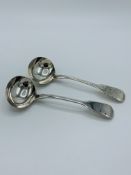 2 Georgian silver ladles.