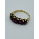 Antique 18ct gold, ruby and diamond ring.