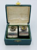 Two Scottish silver napkin rings dated 1900, in original case.