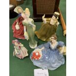 5 Royal Doulton figurines.