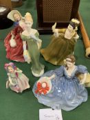 5 Royal Doulton figurines.
