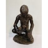 Studio Art bronzed figure “The Thinking Man”, 27 x 22 x 40 cms