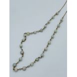 15ct gold, opal and seed pearl necklace.