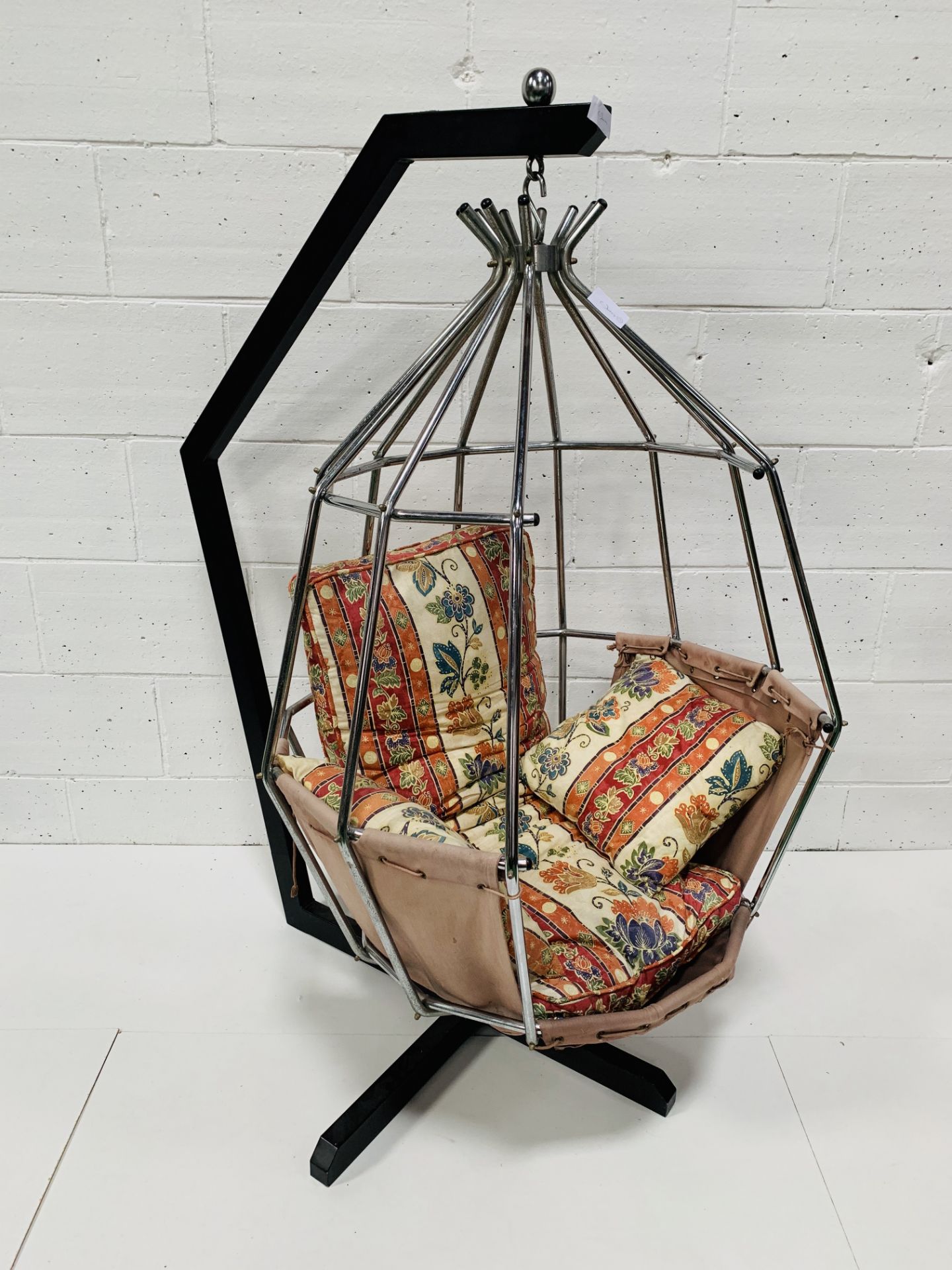 1960's / 70's I B Arberg chrome and fabric "Parrot" chair.
