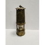 Protector Lamp & Lighting Company of Eccles brass & steel miner's safety lamp, Type 6 M&Q.