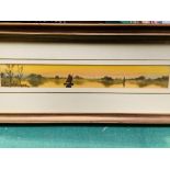 2 framed and glazed watercolours of fenland scenes by W J Palmer