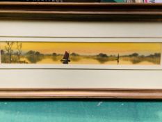 2 framed and glazed watercolours of fenland scenes by W J Palmer